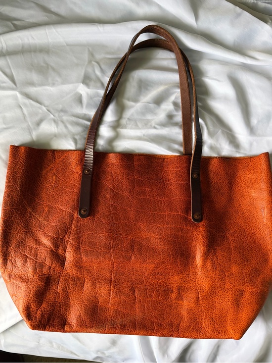 Go Forth Goods Handbags - Go Forth Goods Large Avery tote in Tangerine bison